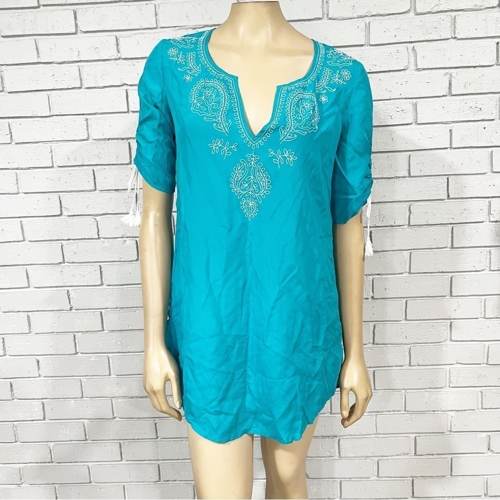 Banana Republic Women’s Turquoise‎ Embroidered Top - Picture 9 of 9